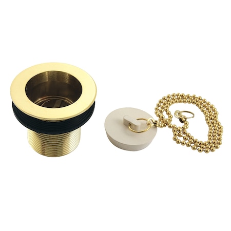 Kingston Brass 112 Chain and Stopper Tub Drain with 134 Body Thread, Polished Brass DSP17PB